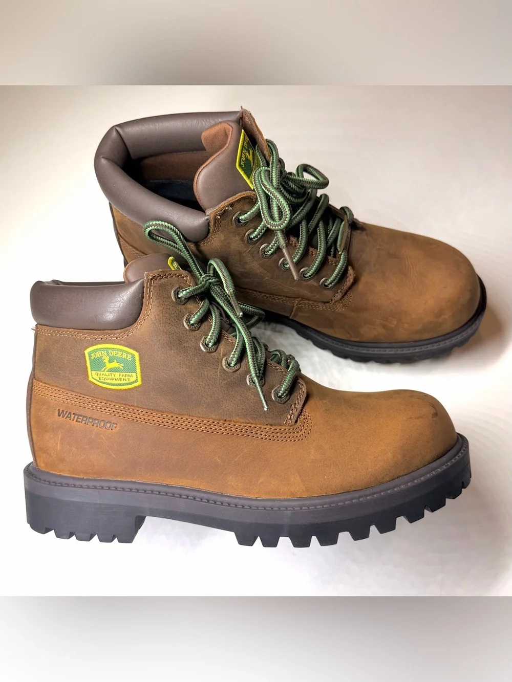 John Deere Men's Sergeants - Dozer Brown Leather Work Boots Size- 8.5
